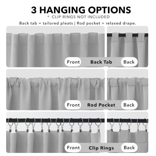 Blackout Curtains for Bedroom (Greyish White / 52"W x 84"L (Pack of 2))