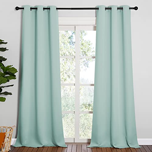 Patio Glass Door Panels (Aqua / 42"W x 90"L (Pack of 2))