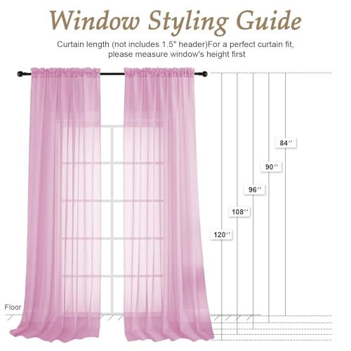 Light Pink Bedroom Curtains 2 Panel Sets 90 Inch Length (Light Pink / 59"W x 90"L (Pack of 2))