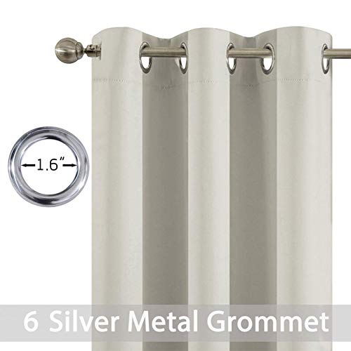 Blackout Curtains 38x54 inch Light Beige Thermal Drapes (Light Beige / 38"W x 54"L (Pack of 2))