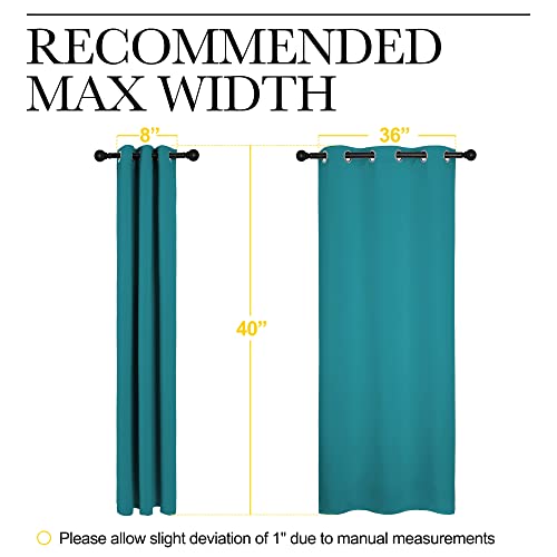 ROM Darkening Curtains 40 inch Length 2 Panels (Peacock Teal / 42"W x 40"L (Pack of 2))