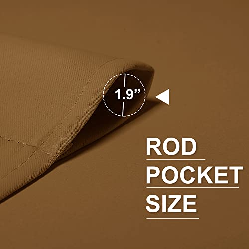 Short Gold Brown Blackout Curtains for Small Bedroom Window Cafe (Gold Brown / 42"W x 36"L (Pack of 2))