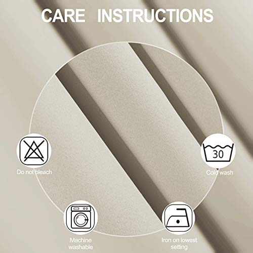 Light Beige Thermal Blackout Curtains (Light Beige / 38"W x 63"L (Pack of 2))