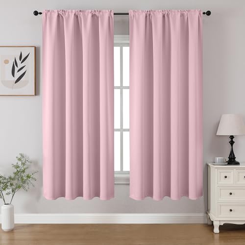 Light Pink Blackout Curtains 54 inch Length 2 Panels Set (Light Pink / 52"W x 54"L (Pack of 2))