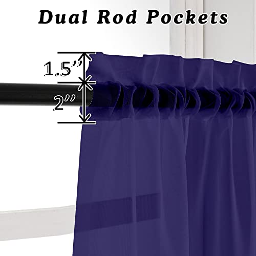 Purple Kitchen Sheer Curtains 36 inches Long (Purple / 42"W x 36"L (Pack of 2))