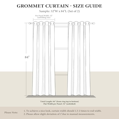 Black Out Grommet Pattern Curtain Panels 84 inches Long (1 - Black / 52"W x 84"L (Pack of 2))