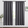 Extra Wide Blackout Curtains for Bedroom Living Room 72 inch Long (Grey / 62"W x 72"L (Pack of 2))