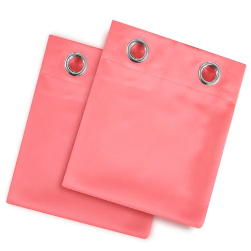 Coral Blackout Curtains 42 x 54 Inch Length Set of 2 Panels Grommet Bedroom Curtains for Living Room (Coral / 42"W x 54"L (Pack of 2))