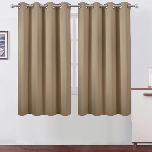 Natural Blackout Curtains 52 x 63 Inch Length (Natural / 52"W x 63"L (Pack of 2))