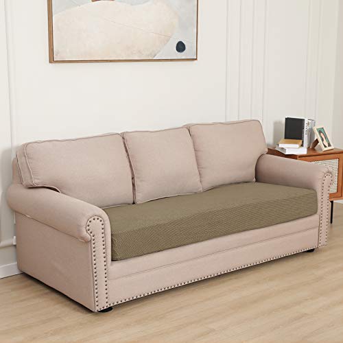 Stretch 1 Piece Oversized Couch Cushion Cover for Sofa (X Large / Tan)