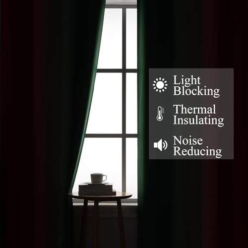 Red and Green Ombre Blackout Curtains 52Wx84L 2 Panels (Green and Red / 52"W x 84"L (Pack of 2))