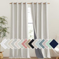 Snowbound Vintage Linen 100% Blackout Curtains for Living Room (52"W x 95"L (Pack of 2) / Snowbound)