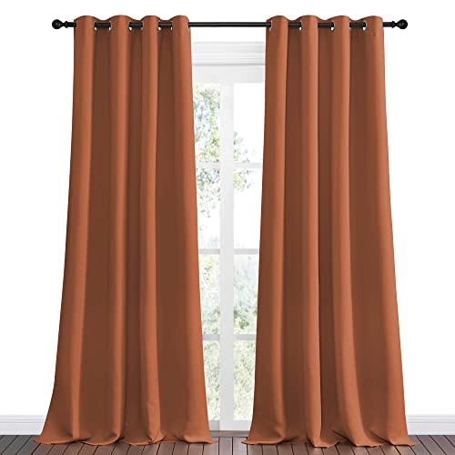 Blackout Curtains for Sliding Door 2 PCs 55 x 108 (Burnt Orange / 55"W x 108"L (Pack of 2))