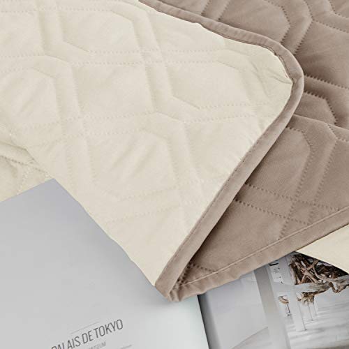 Waterproof Dog Bed Cover Pet Blanket for Furniture Bed Couch Sofa Reversible (30x90 Inch (Pack of 1) / Cream+beige)