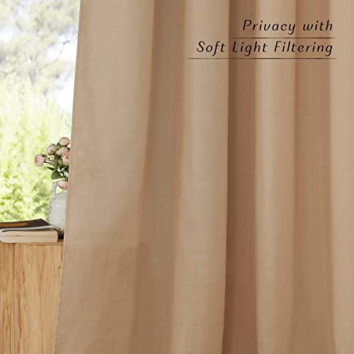 Natural Linen Camel Curtains 108 inches Long (Camel / 55"W x 108"L (Pack of 2))
