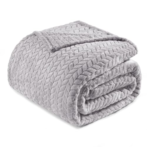 Soft Fleece Bed Blanket Twin Size (Light Grey / Twin ( 60x80 IN ))