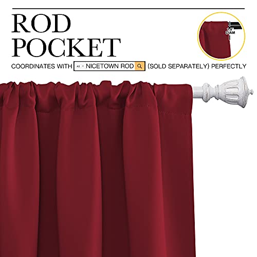 Christmas Burgundy Blackout Curtains and Drapes (Burgundy Red / 70"W x 84"L (Pack of 2))