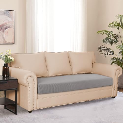 Water Resistant Spandex Couch Cushion Covers (Large / Light Gray)