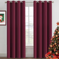 Light Blocking Blackout Curtains Window Treatment Thermal Insulated Grommet Energy Saving Curtains (52"W x 96"L (Pack of 1) / Burgundy Red)