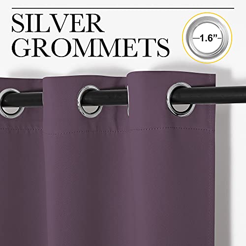Bedroom Curtains Blackout Drapery Panels (Plum / 42"W x 54"L (Pack of 2))