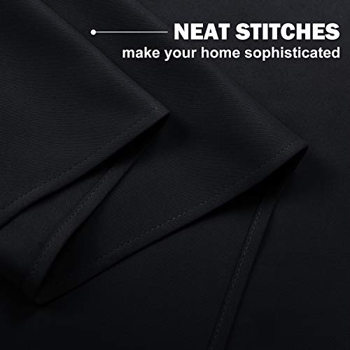 Black Small Window Curtains for Cafe Kitchen Laundry (Black / 42"W x 36"L (Pack of 2))