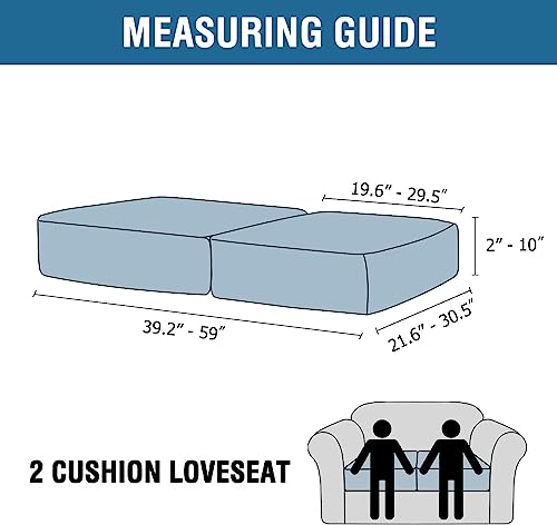 Velvet Stretch Couch Cushion Cover Plush Cushion Slipcover for Chair Loveseat Sofa Cushion Furniture Protector Seat Cushion Sofa Cover (Bronze Brown / 2 Cushion Loveseat)