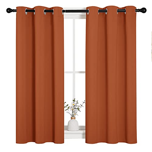 Kitchen Curtains Small Window Curtains & Drapes (Burnt Orange / 34"W x 48"L (Pack of 2))