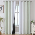 Sage Green and Greyish White Ombre Blackout Curtains for Bedroom 108 Inch (Sage and Greyish White / 52"W x 108"L (Pack of 2))