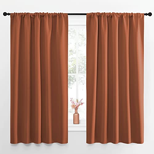 Blackout Curtains and Drapes (Burnt Orange / 52"W x 63"L (Pack of 2))