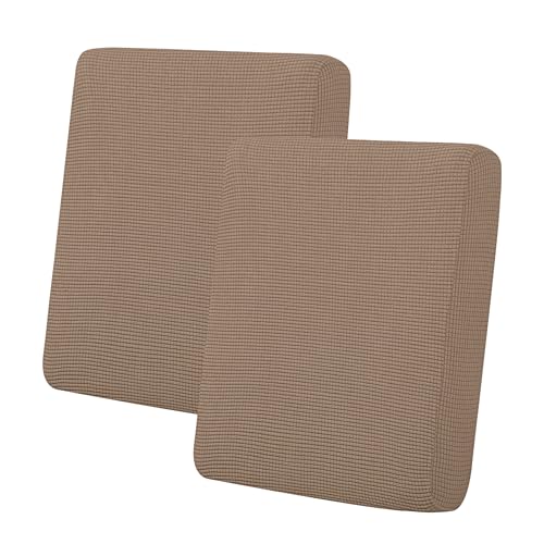 Stretch 2 Pieces Loveseat Couch Cushion Cover for 2 Seat (2-piece / Camel)