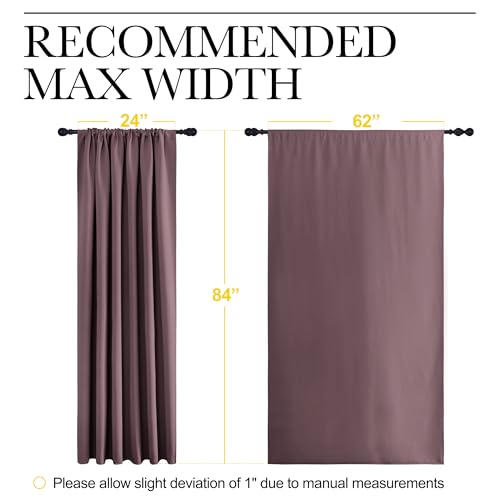 2 Panels Blackout Curtains (Dry Rose / 62"W x 84"L (Pack of 2))