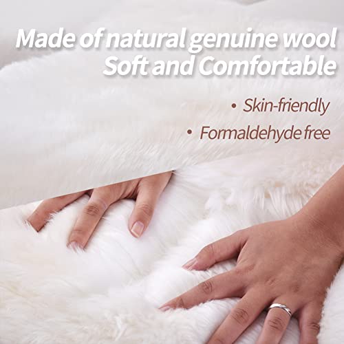 Square Fur Sheepskin Chair Cover Seat Cushion Pad Super Soft Area Rugs for Living Bedroom Sofa 18" x 18" (Gray Tip / 18" x 18" (Pack of 1))