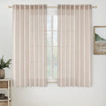 Natural White Linen Curtains 40 Inch Long for Bedroom Living Room (34"W x 40"L (Pack of 2) / Natural Linen White)