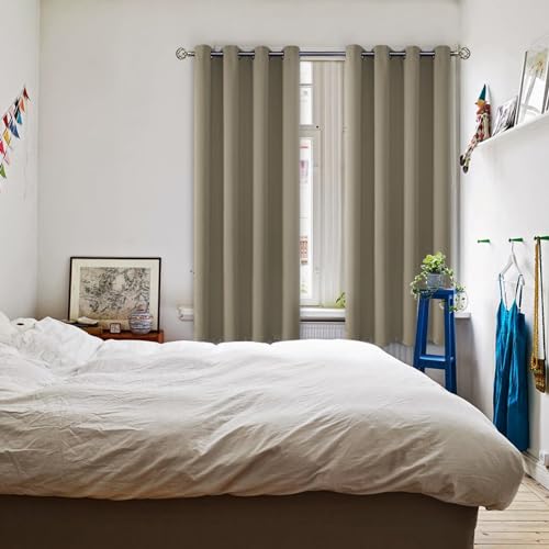 Cocoa Room Darkening Curtains 63 Inch for Bedroom (Cocoa / 52"W x 63"L (Pack of 2))