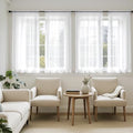 White Short Sheer Curtains 54 Inches Long 4 Panels 42 x 54 Inches (42"W x 54"L (Pack of 4) / White)
