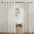 Semi Sheer Curtains Linen Blend Extra Wide for Sliding Glass Door (70"W x 84"L (Pack of 2) / Natural)