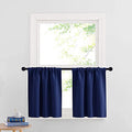 Cafe Blackout Curtains 24 inch Length (Marine Blue / 29"W x 24"L (Pack of 2))
