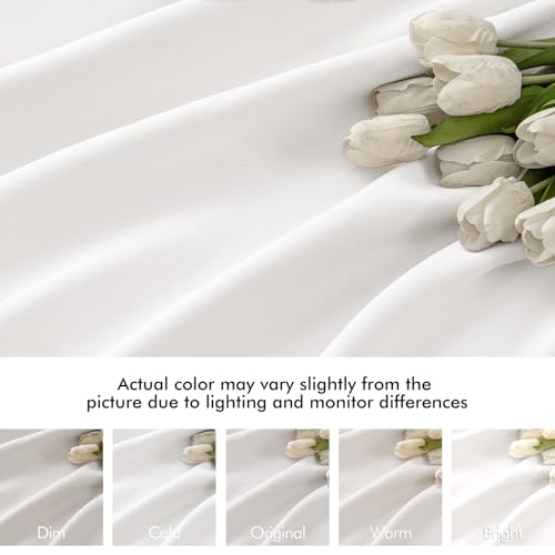 Pure White Back Tab Blackout Curtains 52x90 Inch Long 2 Panels Set (Pure White / 52"W x 90"L (Pack of 2))