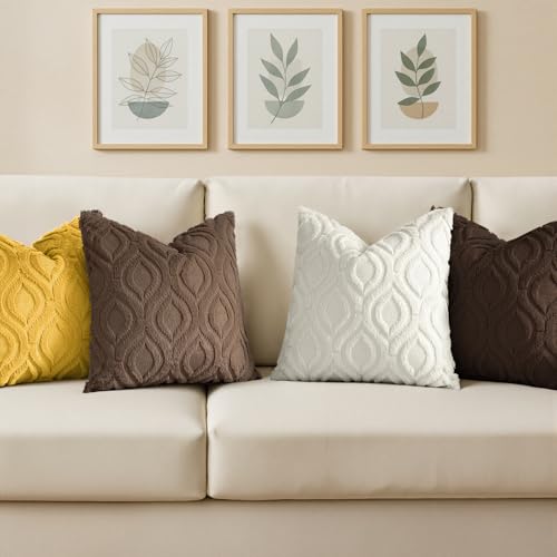 Faux Fur Plush Soft Brown Throw Pillow Covers 26x26 Set of 2 (26" x 26" (Pack of 2) / Brown)