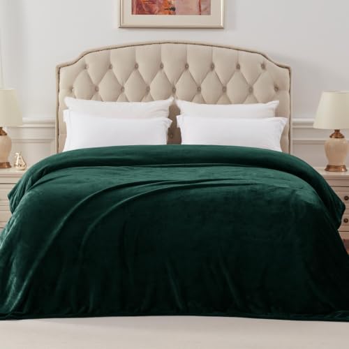 Soft Fleece Blanket Twin Size for Bed (Forest Green / Twin (60" x 80"))