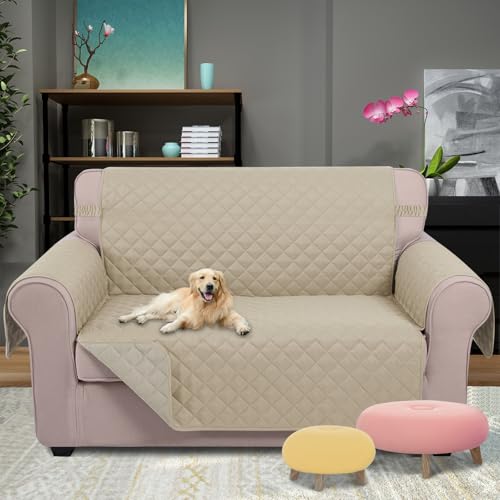 Loveseat Sofa Cover for 2 Cushion Couch (Sand/Beige / 45''loveseat-small)