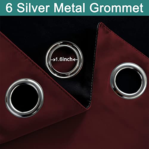 Burgundy Red Blackout Curtains 84 Inches Long for Bedroom 42" Wide (42"W x 84"L (Pack of 2) / Burgundy Red)