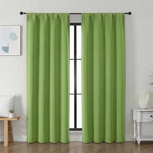 Ava Lime Blackout Curtains for Bedroom 72 Inch Length 2 Panels Set (Lime / 40"W x 72"L (Pack of 2))