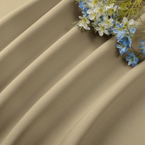 Beige Blackout Curtains 72 inch Length 2 Panels Set (Beige / 52"W x 72"L (Pack of 2))
