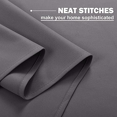Kitchen Curtains Blackout Drapes for Basement Dorm (Grey / 42"W x 36"L (Pack of 2))