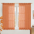 Burnt Orange Linen Curtains 54 Inch Length 2 Panels for Bedroom (Burnt Orange / 52"W x 54"L (Pack of 2))