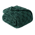 3D Checkered Fleece King Blanket for Bed (Green / King (104"x90"))
