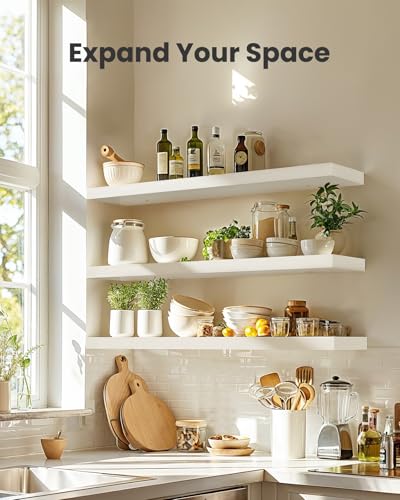 Amada 23.6" Floating Shelves for Wall Decor & Storage (White / 23.6 Inches)