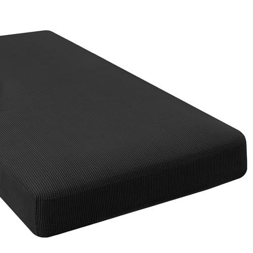 Super Stretch Individual Chaise Cover Sectional Couch Covers for L Shaped Sofa Both Left (Black / Chaise Cover)
