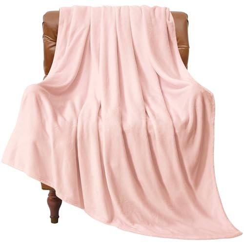 Fleece Blanket Soft Plush Throw for Couch Pink Morn 50"x60" (Pink Morn / Throw(50"x60"))